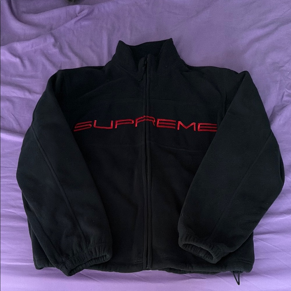 Supreme Black Jacket with Red Logo